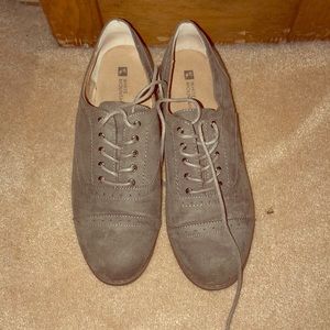 Grey suede Oxfords